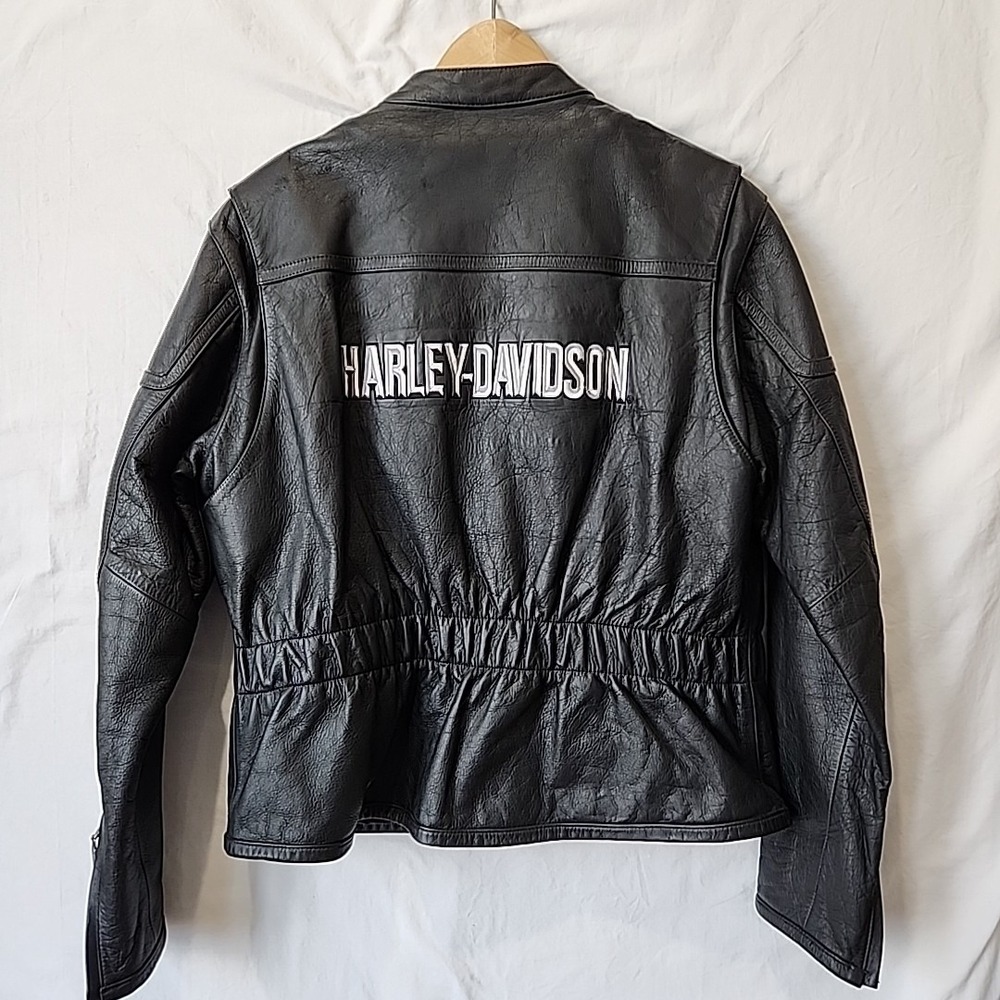 Harley Davidson‎ Womens Large Leather Jacket with  Zip In Warm Liner